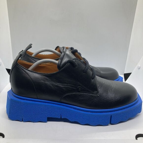 Off-White Leather Sponge Derby Mens 10.5 Black Blue Shoes Sneakers main image 12